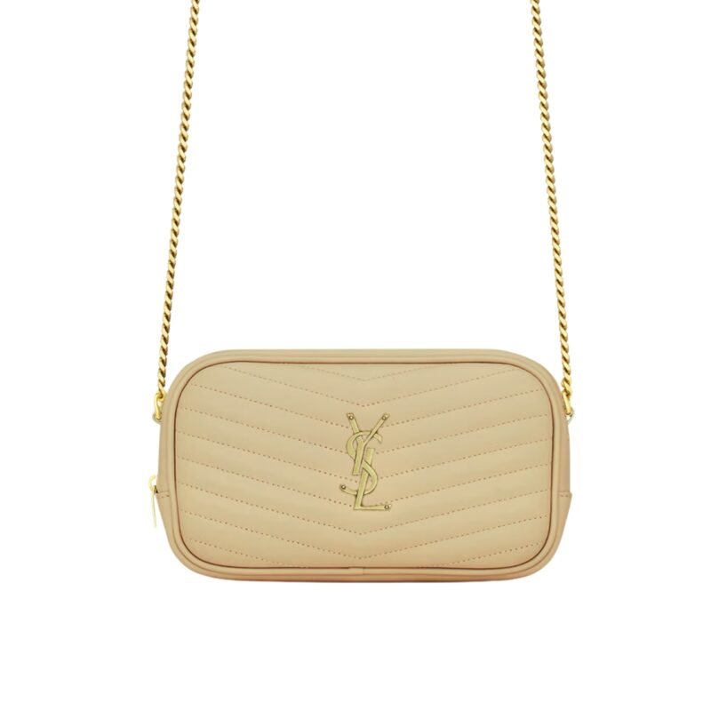 SAINT LAURENT MINI LOU IN QUILTED LEATHER BAG BEIGE 19CM 748849DV7012721