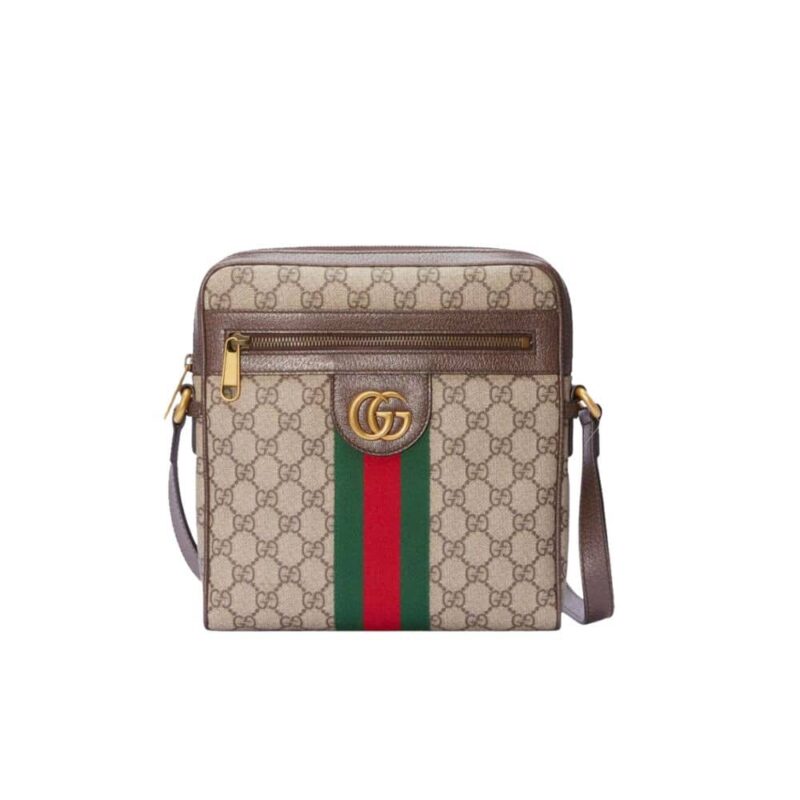 GUCCI OPHIDIA GG BAG BROWN 28CM
