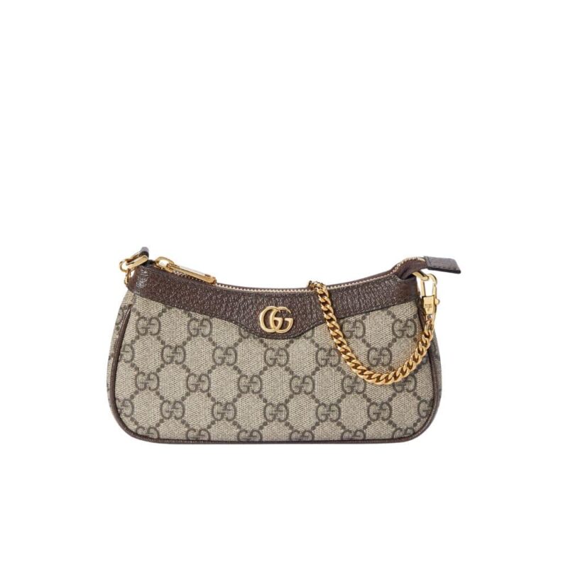 GUCCI OPHIDIA MINI BAG GG SUPREME BEIGE AND EBONY 20CM 764960 K9GSG 8367