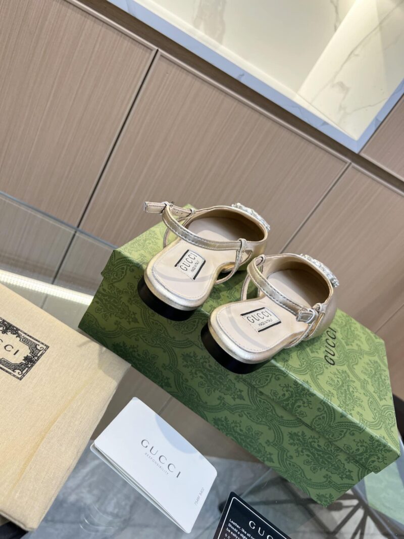 Alternative view of GUCCI GG CRYSTAL SLINGBACK SILVER