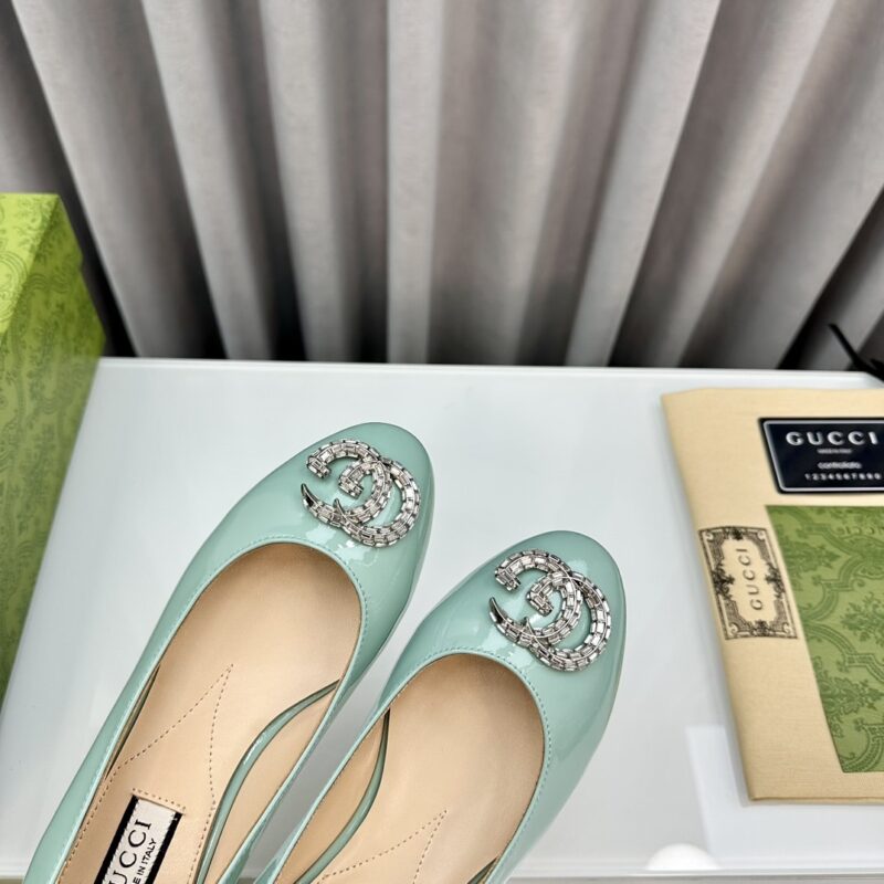 Alternative view of GUCCI CRYSTAL GG WOMEN'S BALLET FLAT BLUE