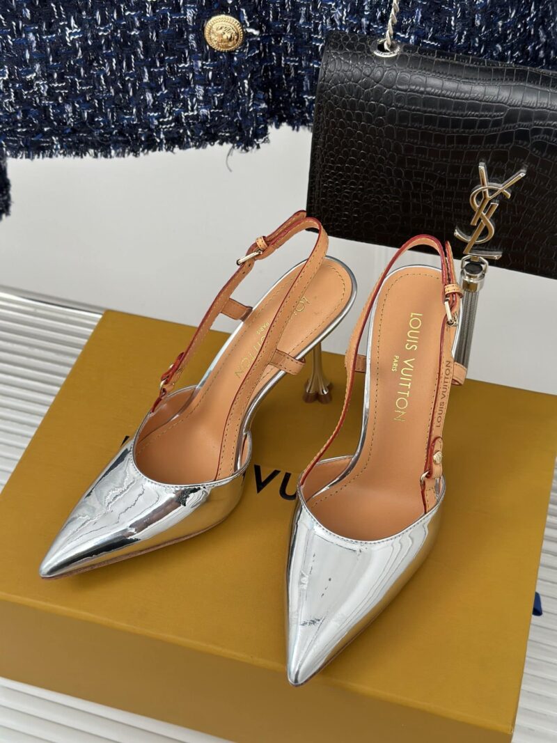 Alternative view of LOUIS VUITTON BLOSSOM SLINGBACK PUMP SILVER