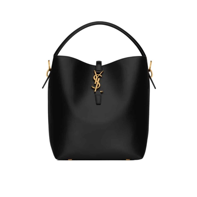 SAINT LAURENT LE 37 IN SHINY LEATHER BLACK 25CM 7428282R20W1000