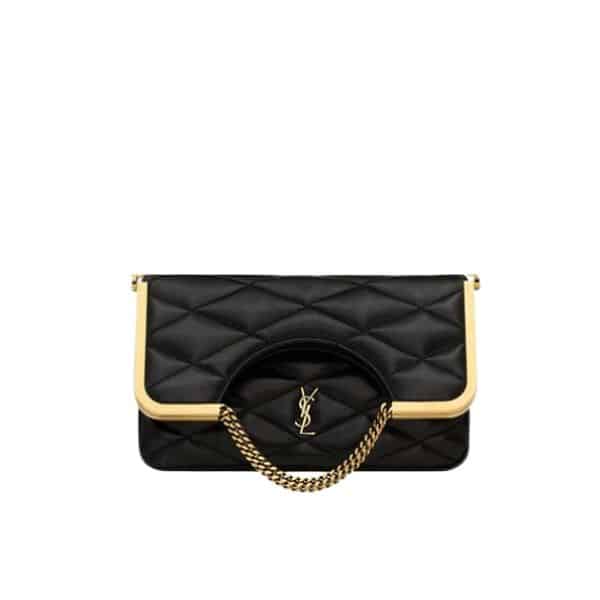 SAINT LAURENT THE 87 BAG QUILTED BLACK 27CM