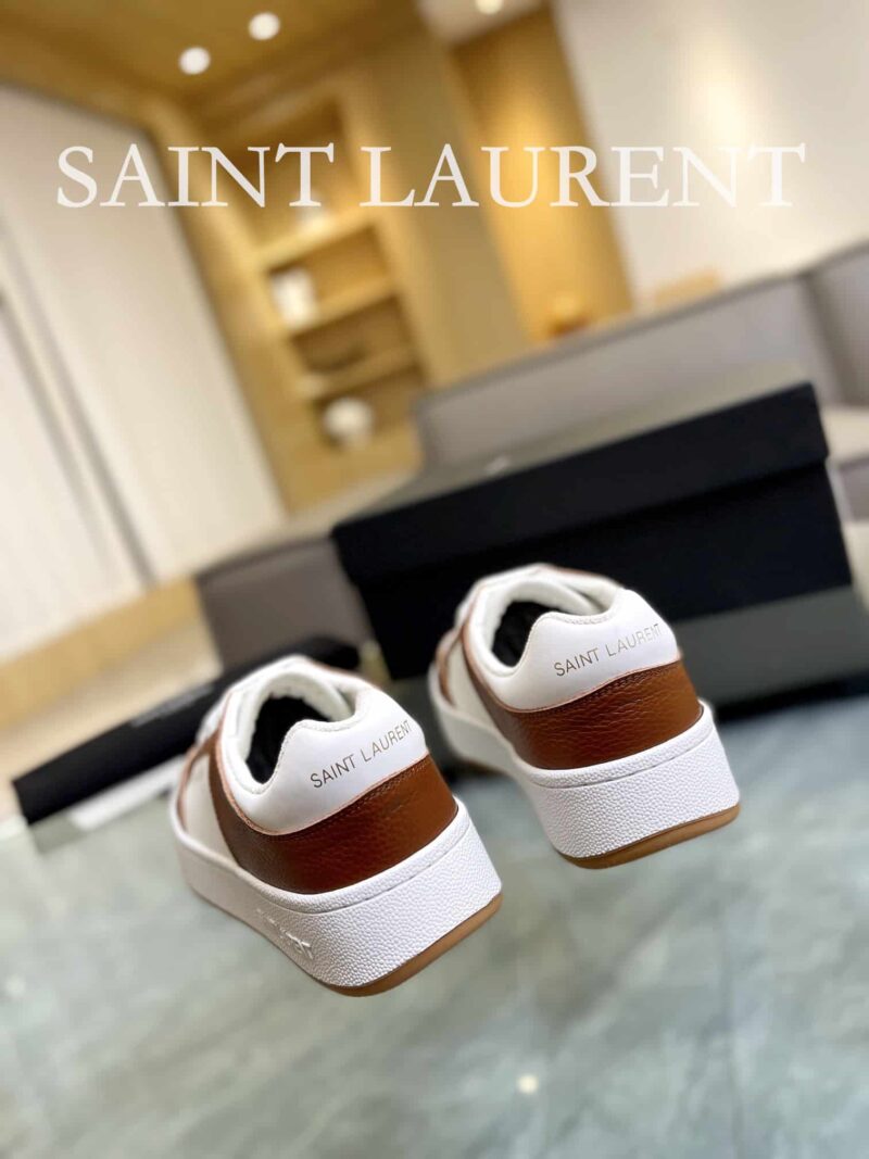 Alternative view of SAINT LAURENT PERFORATED LEATHER SNEAKERS BROWN