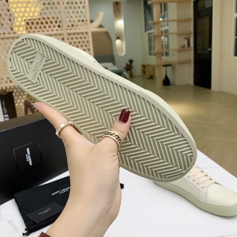 Alternative view of SAINT LAURENT COURT CLASSIC EMBROIDERED SNEAKERS WHITE  610648GUP109113