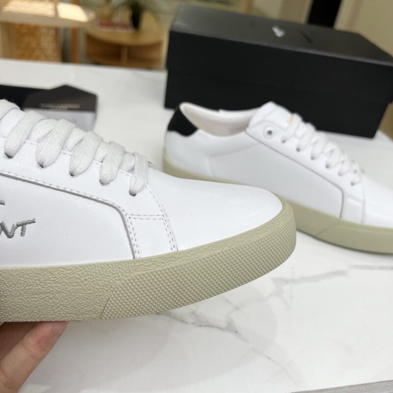 Alternative view of SAINT LAURENT COURT CLASSIC EMBROIDERED SNEAKERS BLACK AND WHITE