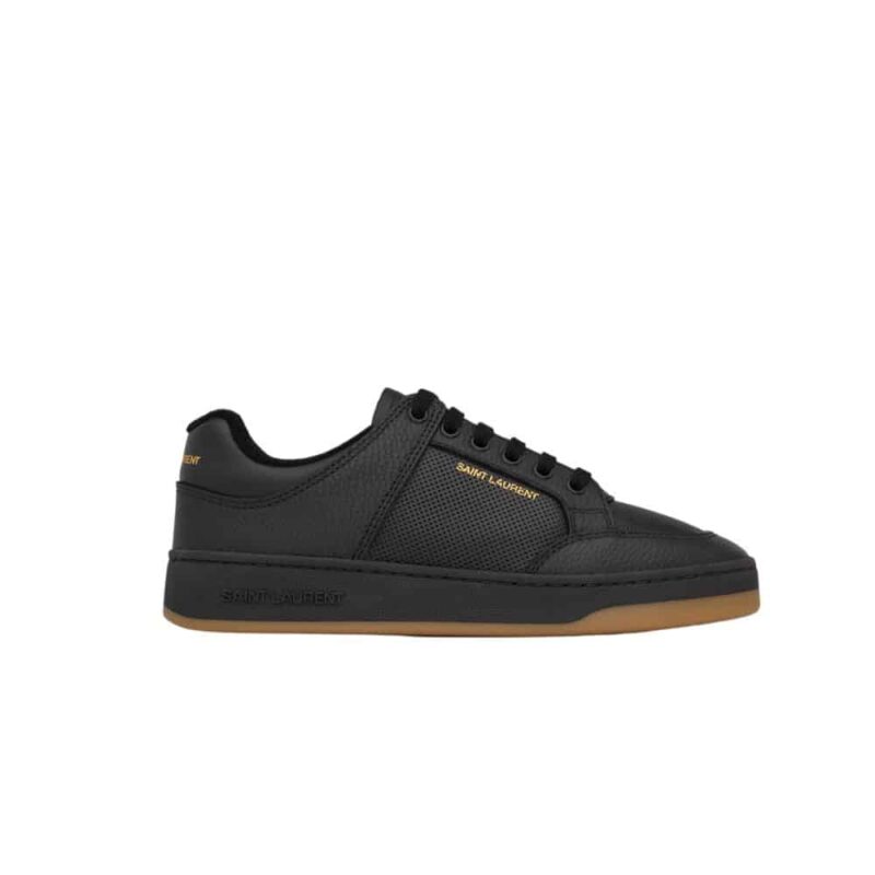 SAINT LAURENT PERFORATED LEATHER SNEAKERS BLACK