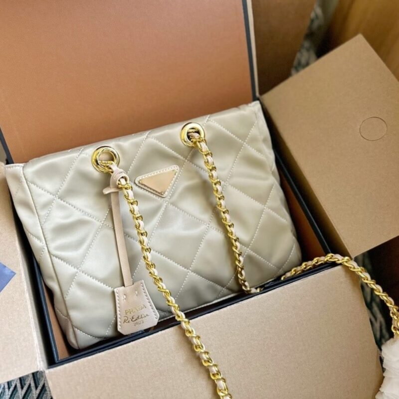 Alternative view of PRADA RE EDITION 1995 CHAÎNE RE NYLON TOTE BAG BEIGE 25CM 1BG468 2AOS F0F24 V COO