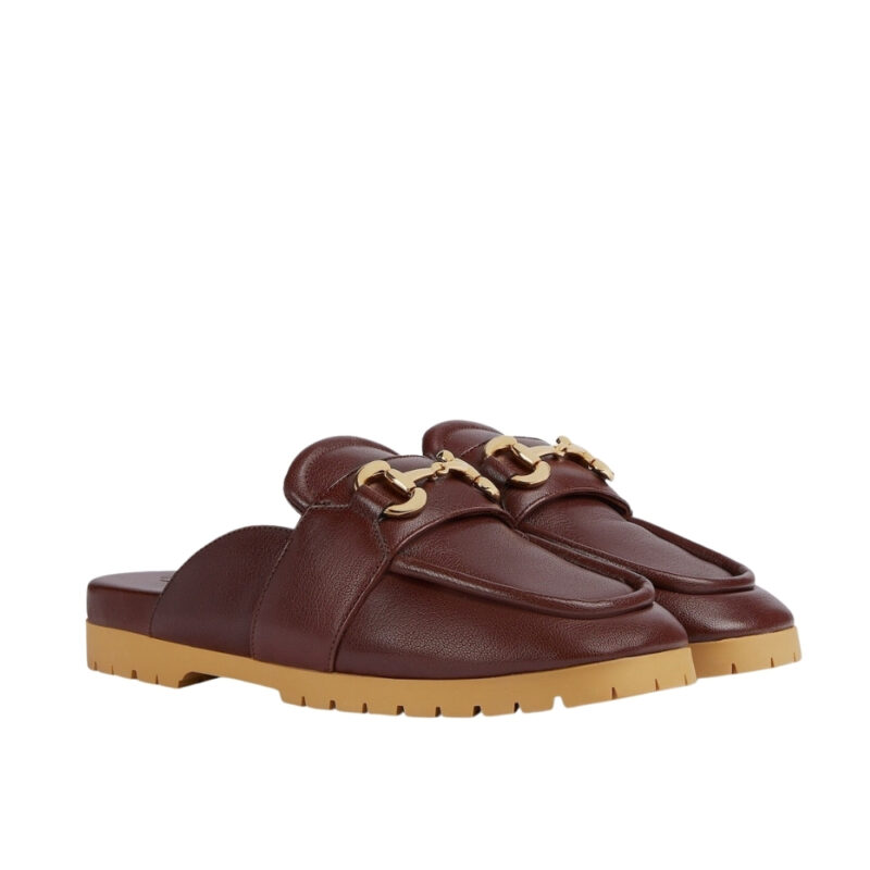 GUCCI WOMEN'S MULE WITH HORSEBIT BROWN 771096 AACAI 2208