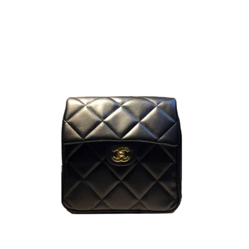 CHANEL FLAP BACKPACK BLACK 23CM