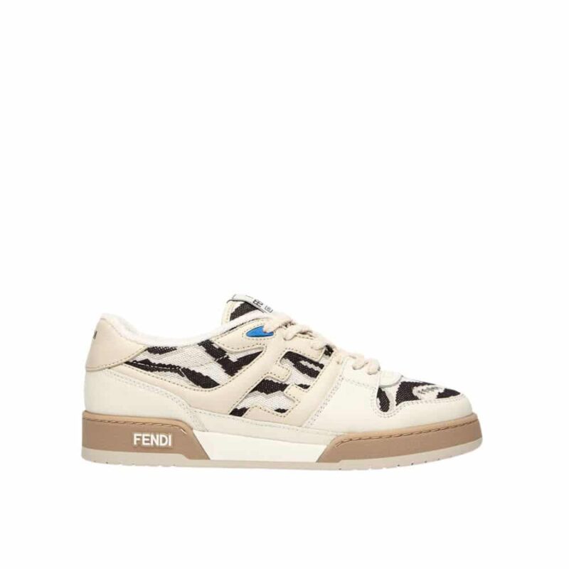 FENDI MATCH LEATHER LOW TOPS WHITE AND BLACK