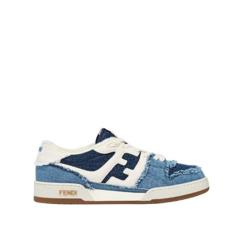 FENDI MATCH SUEDE LOW TOPS DENIM BLUE 7E1495AMF1F1JID