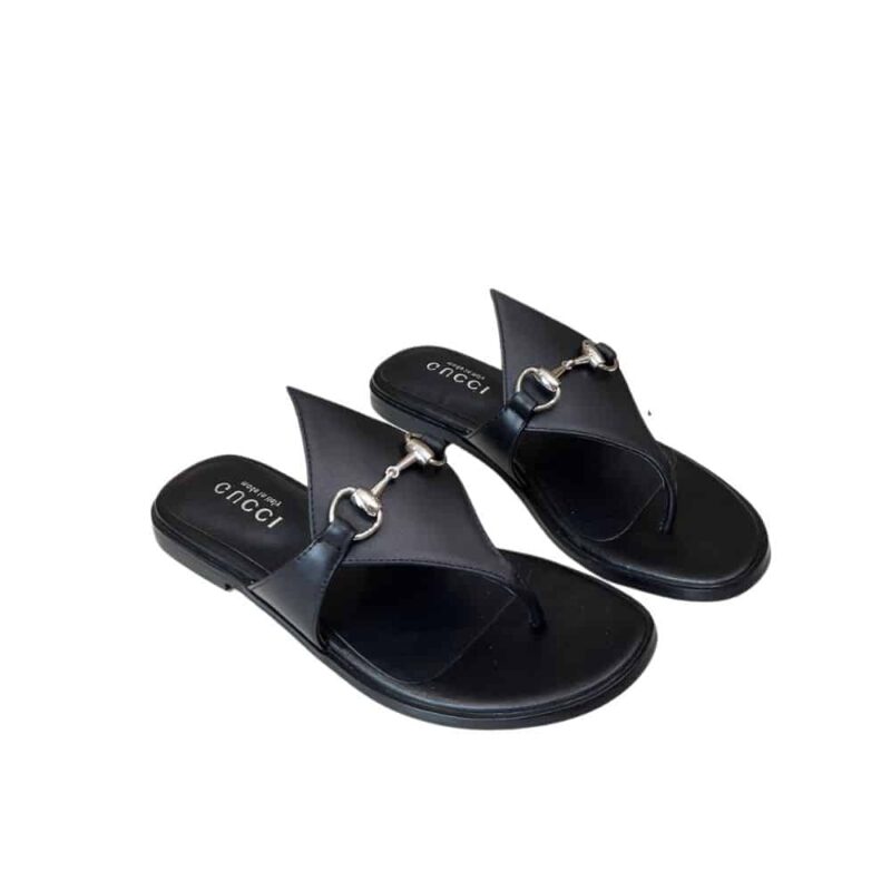 GUCCI WOMEN'S THONG SANDAL WITH HORSEBIT BLACK
