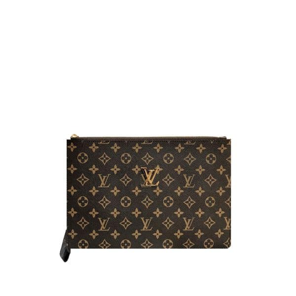 LOUIS VUITTON TO GO POCHETTE MONOGRAM BROWN 33CM
