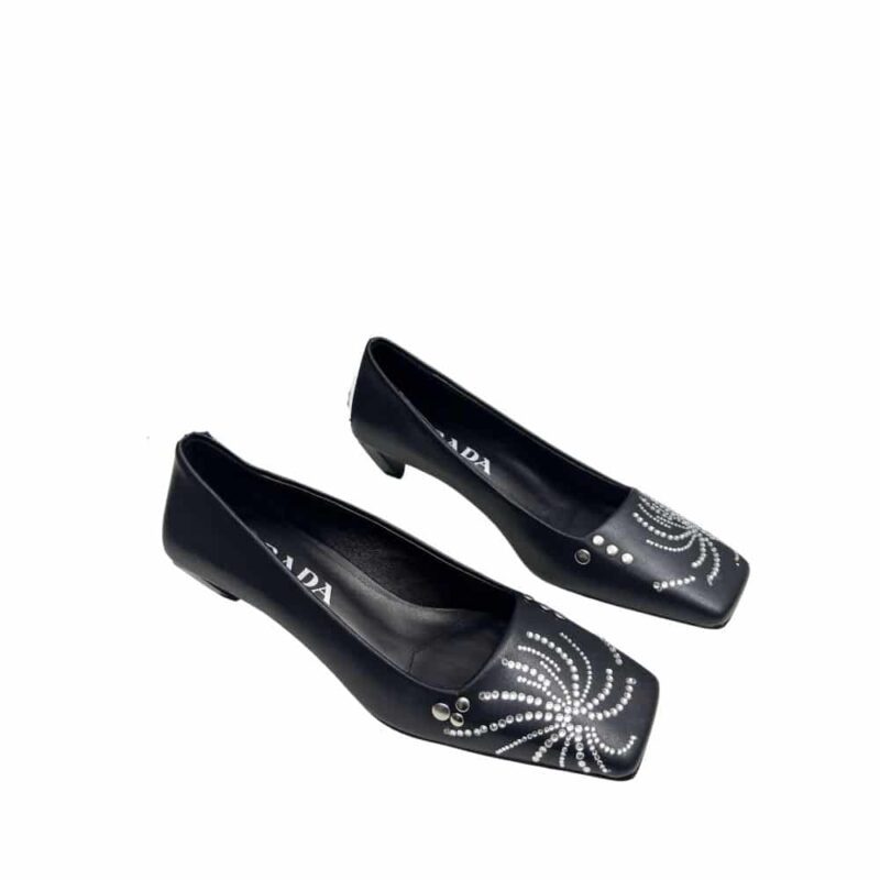 PRADA CRYSTAL PUMPS BLACK