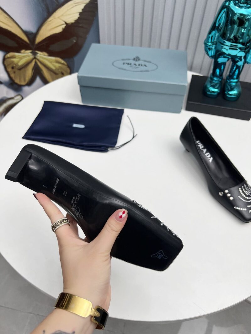 Alternative view of PRADA CRYSTAL PUMPS BLACK