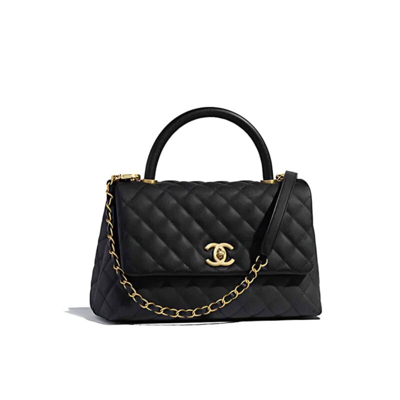 CHANEL MEDIUM COCO FLAP BAG WITH TOP HANDLE 26CM