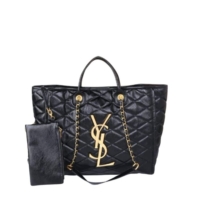SAINT LAURENT SHOPPING TOTE BAG BLACK 40CM