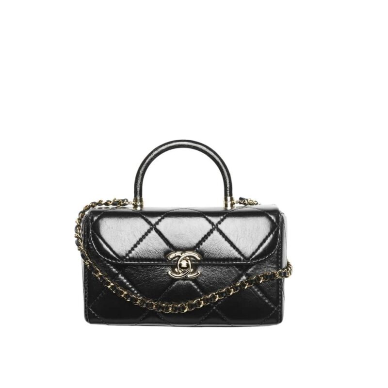 CHANEL MINI BOX BAG BLACK 18CM AS4469 B14434 94305