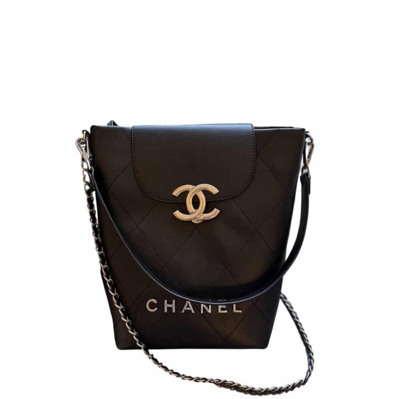 CHANEL BUCKET BAG BLACK 22CM
