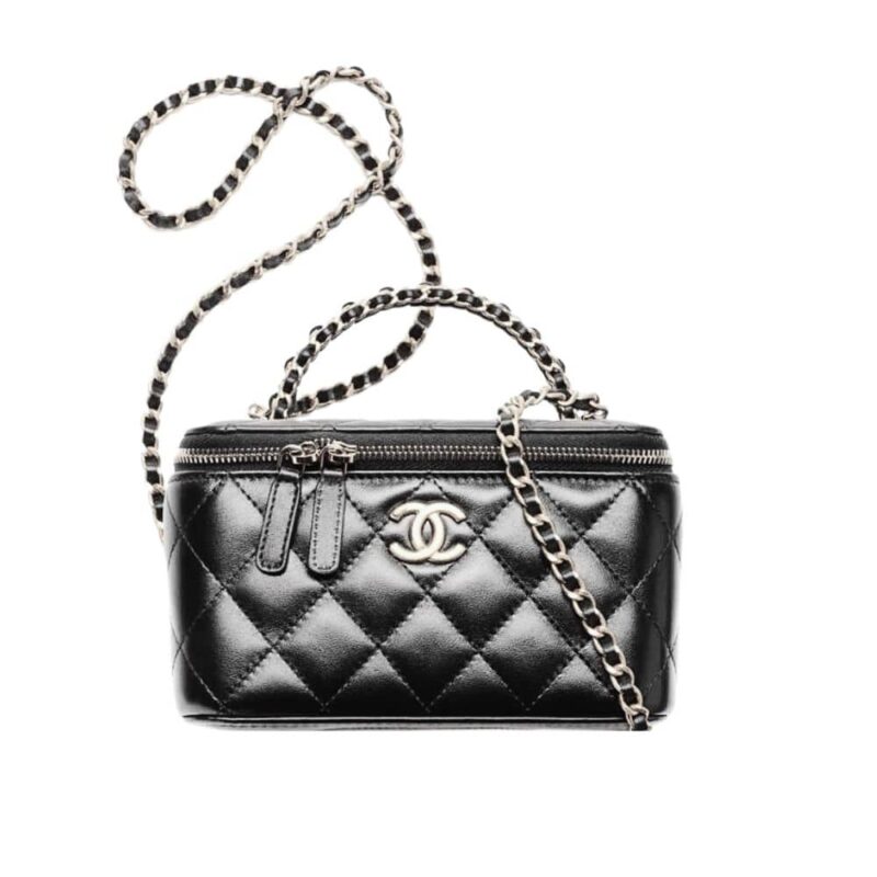 CHANEL CLUTCH WITH STRAP BLACK 16CM