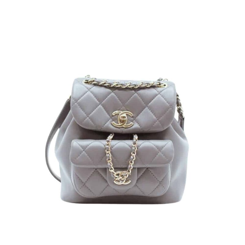 CHANEL MINI DUMA BACKPACK GREY 18CM