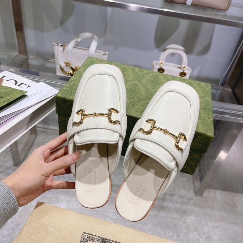 Alternative view of GUCCI WOMEN'S MULE WITH HORSEBIT WHITE 771096 AACAI 9522