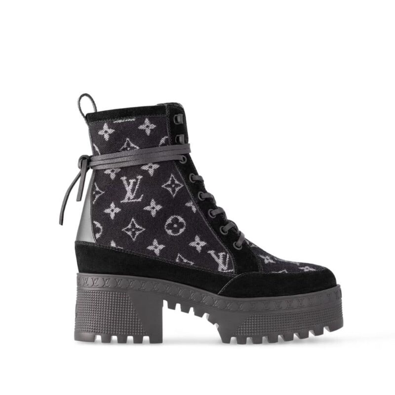LOUIS VUITTON LAUREATE PLATFORM DESERT BOOT BLACK 1AC7M0