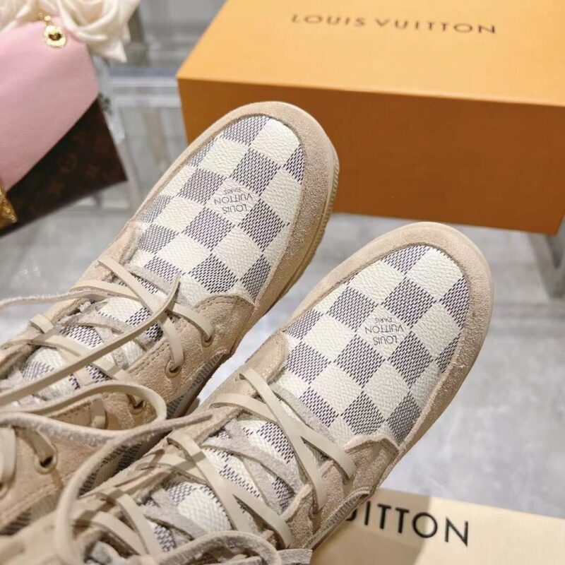 Alternative view of LOUIS VUITTON LAUREATE PLATFORM DESERT BOOT DAMIER AZURE