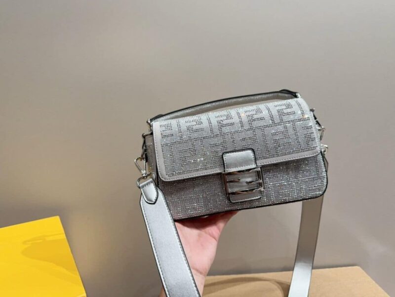 Alternative view of FENDI BAGUETTE SILVER CRYSTAL TRIM 25CM
