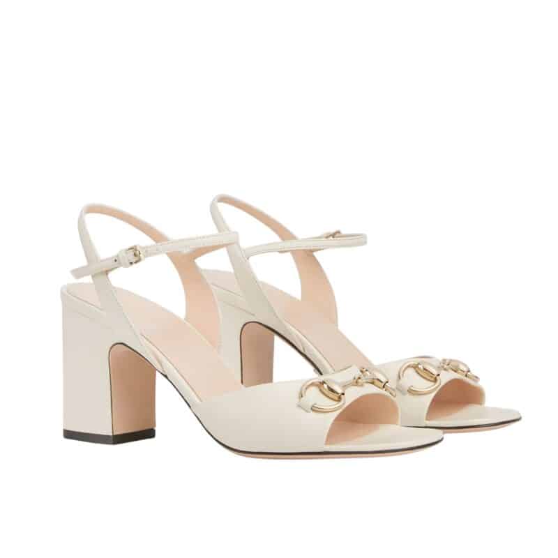 GUCCI WOMEN'S HORSEBIT SANDAL WHITE 812292 C9D00 9022