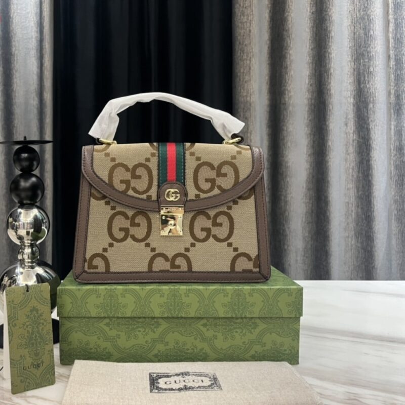 Alternative view of GUCCI OPHIDIA SMALL JUMBO GG BAG CAMEL EBONY 25CM 651055 UKMDG 2570