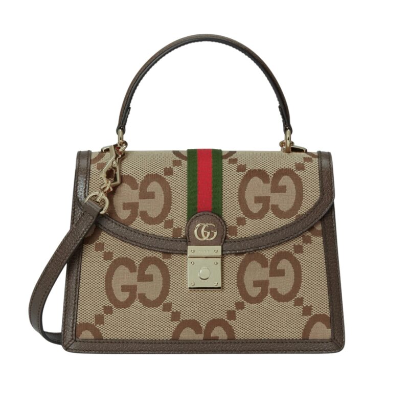 GUCCI OPHIDIA SMALL JUMBO GG BAG CAMEL EBONY 25CM 651055 UKMDG 2570