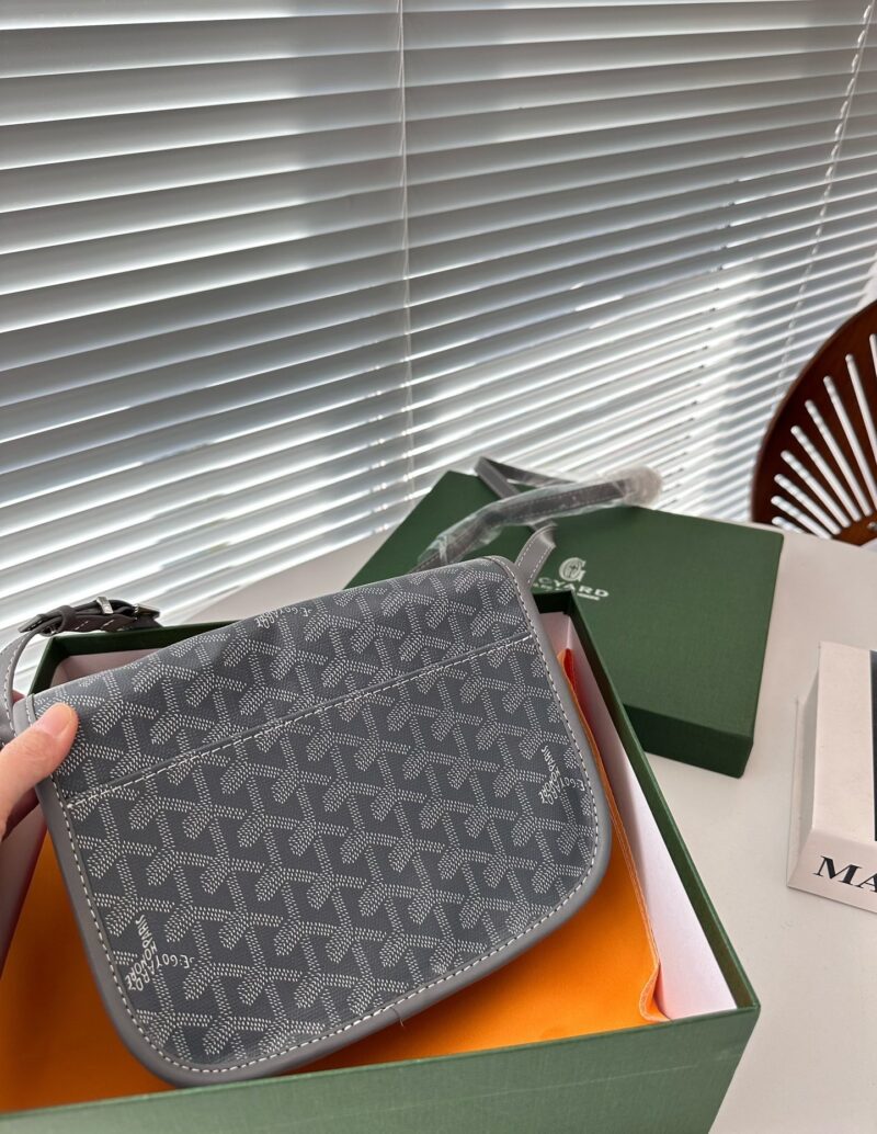 Alternative view of GOYARD GOYARDINE BELVEDERE PM MESSENGER BAG GREY 21CM