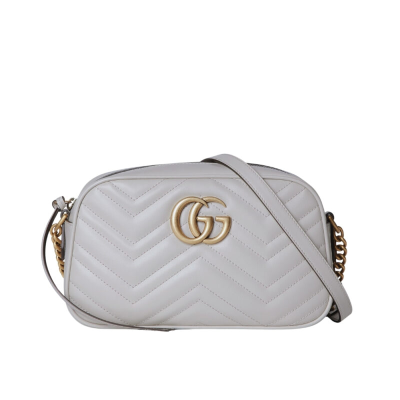 GUCCI GG MARMONT SMALL SHOULDER BAG LIGHT GREY 24CM 447632 AABZB 1712