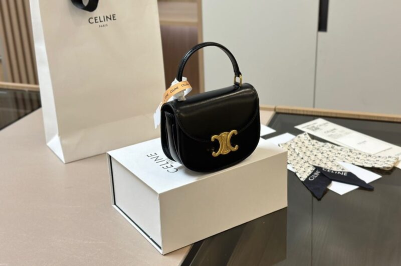 Alternative view of CELINE MINI BESACE CLEA IN SHINY CALFSKIN BLACK 15CM 10L063ETZ 38NO