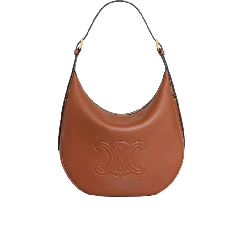 CELINE HELOISE BAG IN SUPPLE CALFSKIN BROWN 24CM 114713FLH 04LU