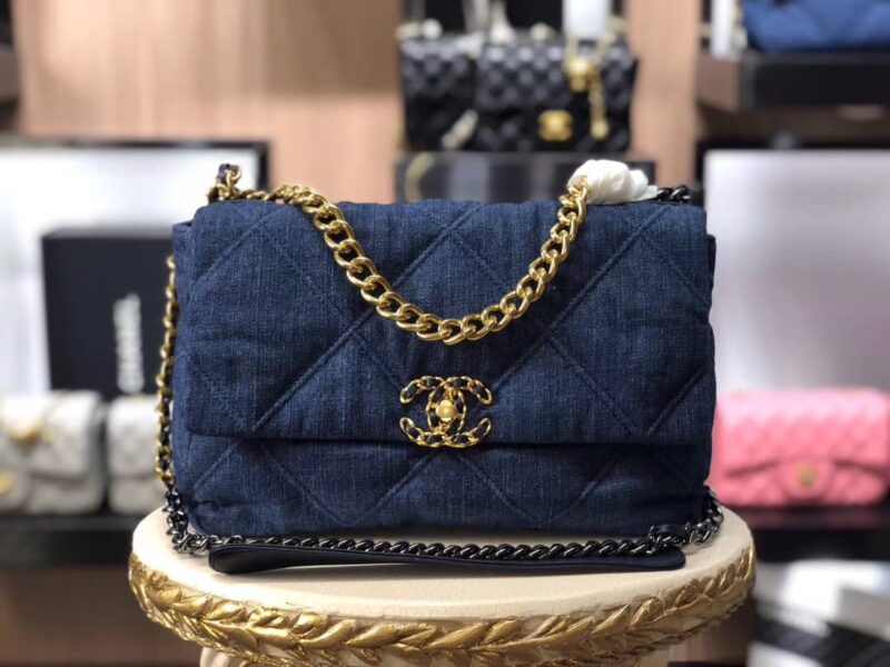 Alternative view of CHANEL 19 FLAP BAG DENIM BLUE 25CM AS1160 B02876 N6832