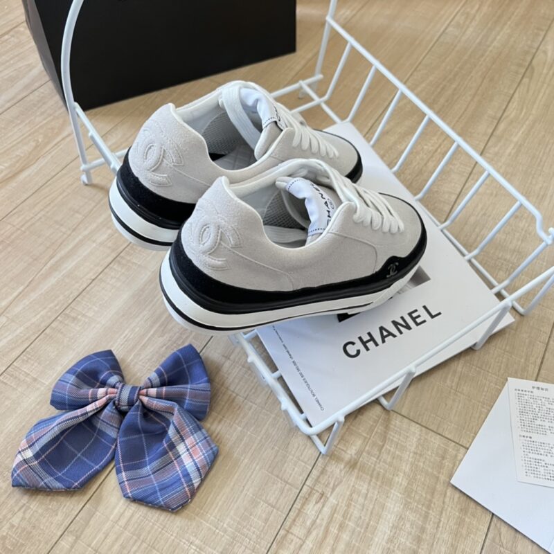 Alternative view of CHANEL SUEDE LEATHER RUNNERS WHITE