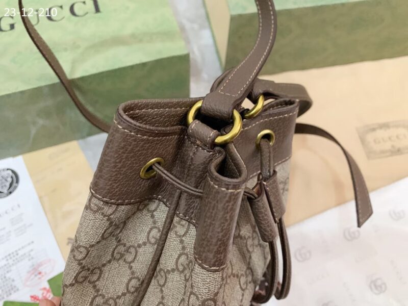 Alternative view of GUCCI OPHIDIA SMALL GG BUCKET BAG BROWN 17CM ‎550621 96I3B 8745