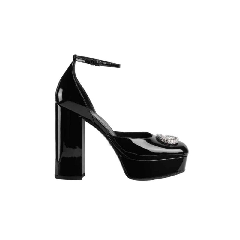 GUCCI WOMEN'S PLATFORM PUMP WITH DOUBLE G BLACK 762386 BNC00 1000