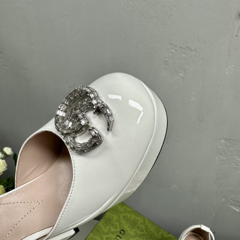 Alternative view of GUCCI WOMEN'S PLATFORM PUMP WITH DOUBLE G WHITE