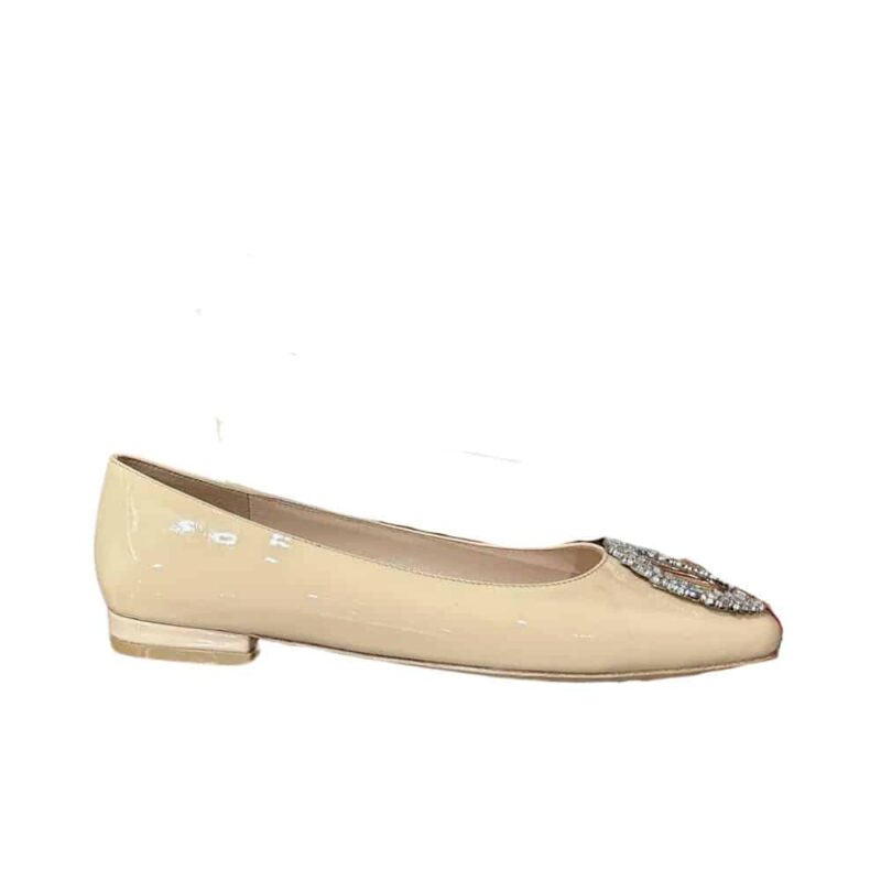 LOUIS VUITTON CRYSTAL LV BALLET FLATS BEIGE