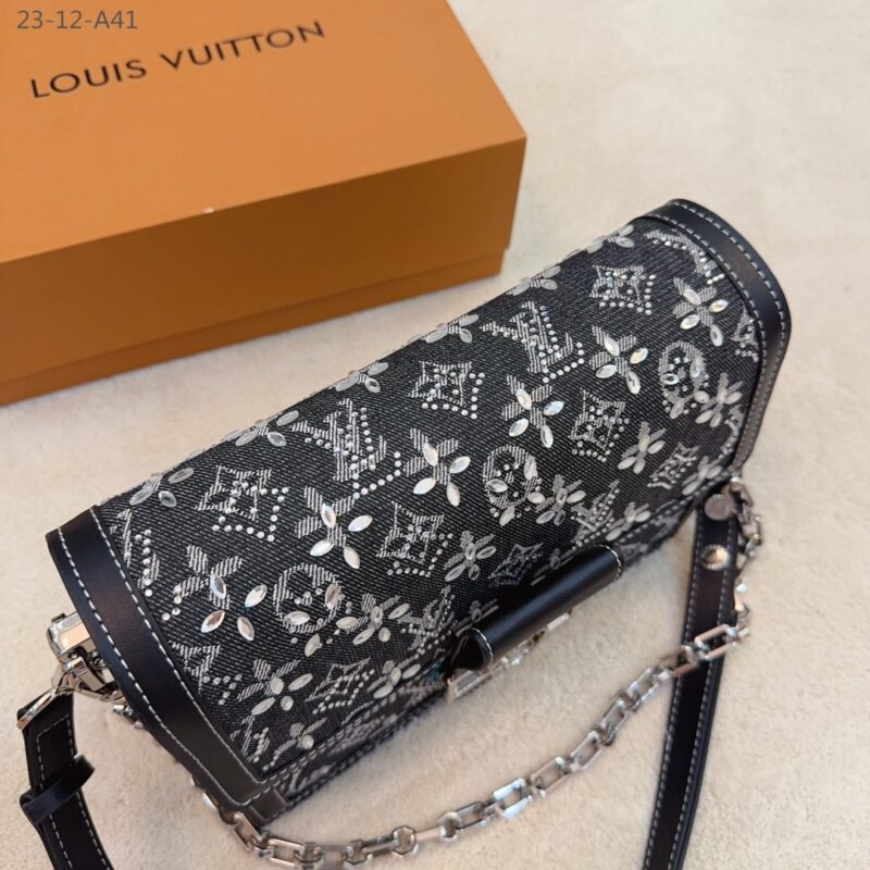 Alternative view of LOUIS VUITTON DAUPHINE BAG SILVER HARDWARE BLACK 25CM