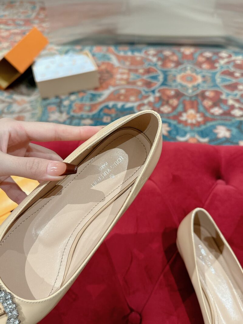 Alternative view of LOUIS VUITTON CRYSTAL LV BALLET FLATS BEIGE