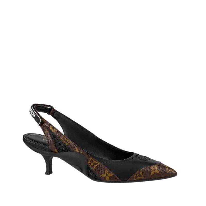 LOUIS VUITTON ARCHLIGHT SLINGBACK PUMP BLACK AND BROWN 1AADGJ