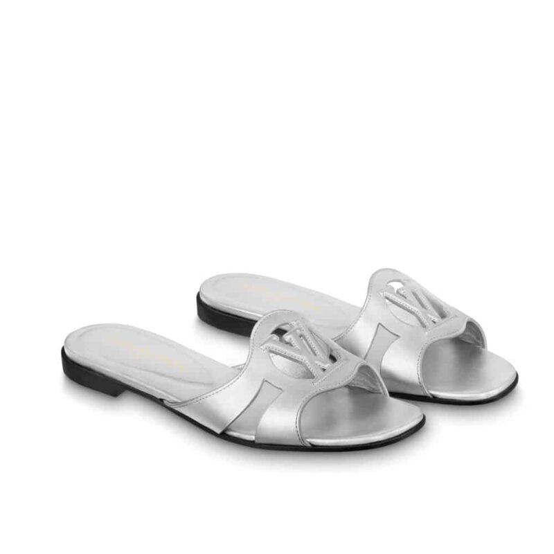 LOUIS VUITTON LV ISOLA FLAT MULE SILVER 1ABQKH