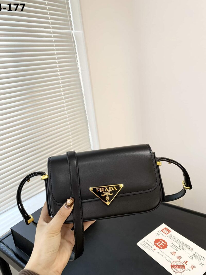 Alternative view of PRADA LEATHER SHOULDER BAG BLACK 21CM 1BD339 ASK F0002 V MTO