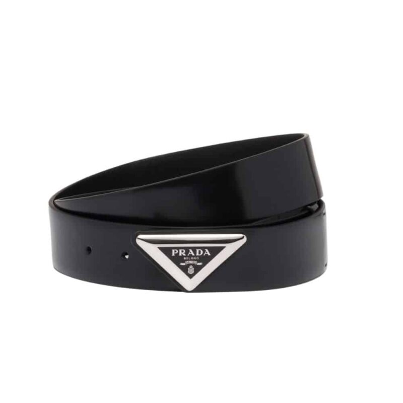 PRADA SPAZZOLATO LOGO BLACK BELTS 2CM250 ZO6 F0002